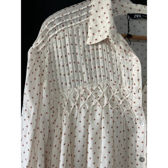 Zara Cream Polka Dot Mini Dress - Picture 5 of 14